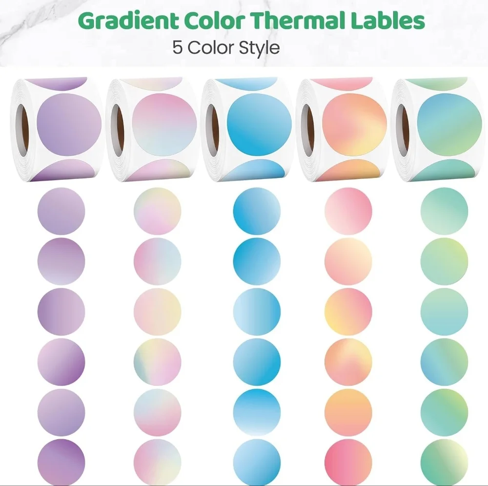100 Thermal Stickers 2” Round
